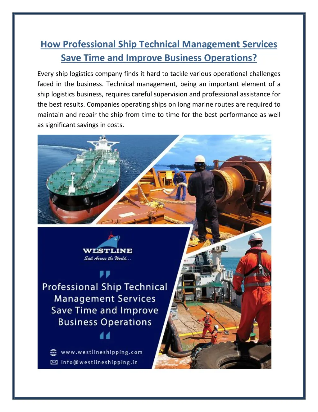how professional ship technical management
