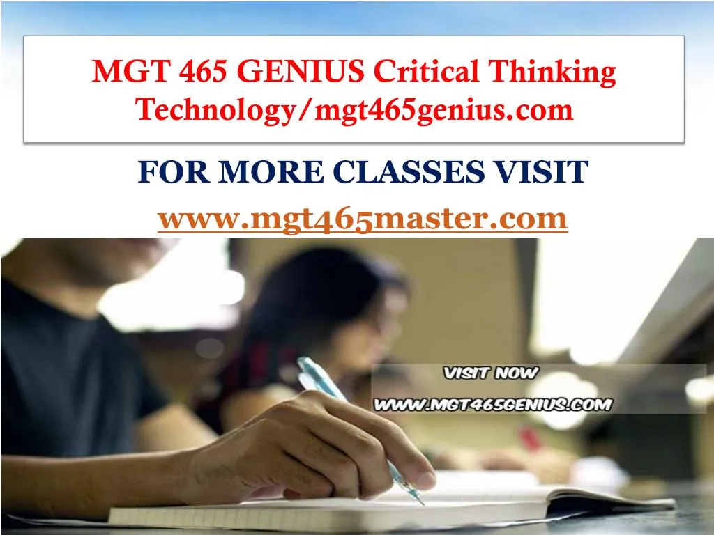 mgt 465 genius critical thinking technology mgt465genius com