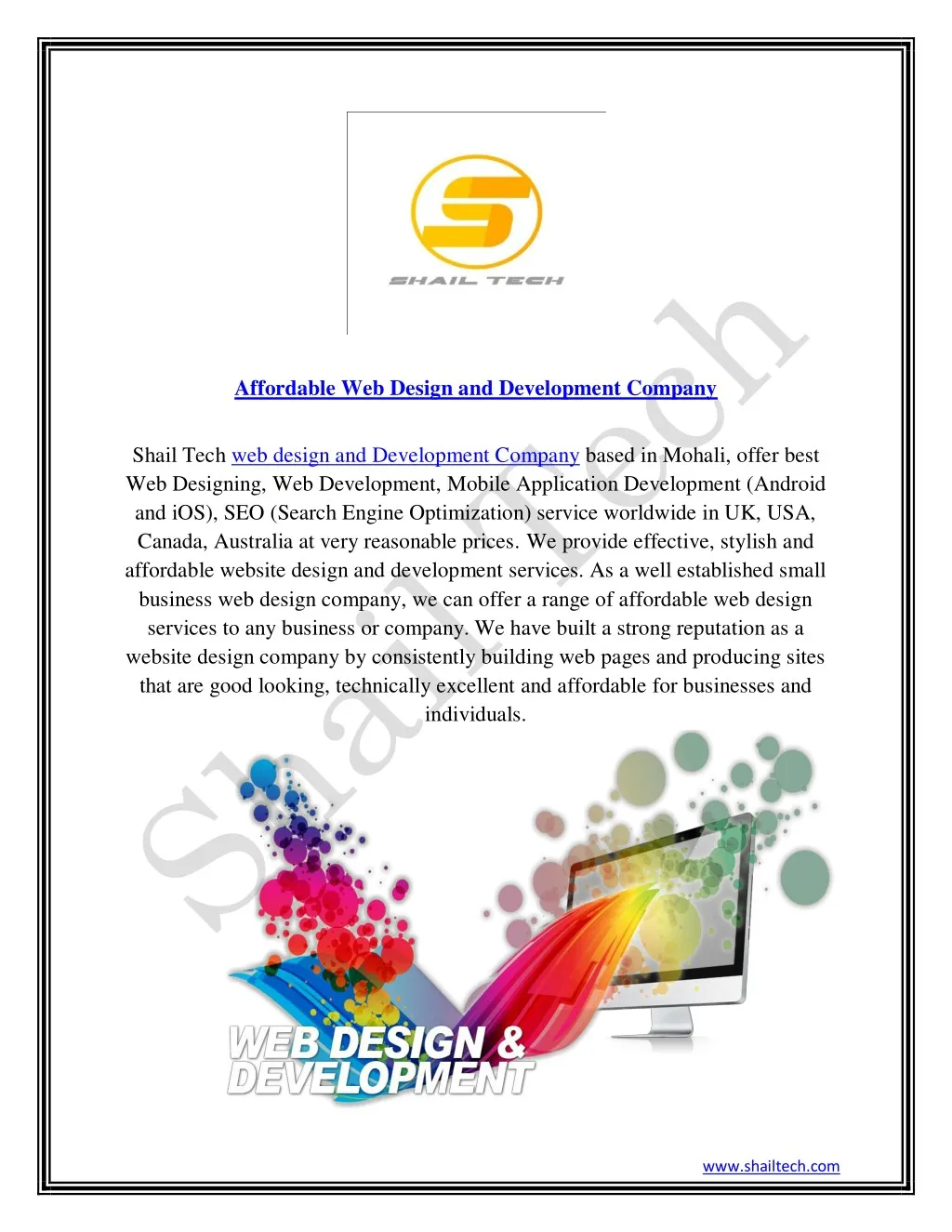 affordable web design and development company