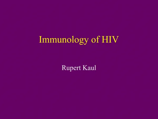 Immunology of HIV