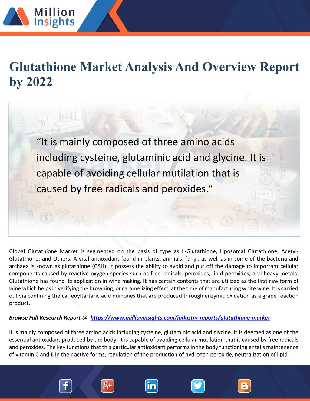 glutathione market analysis and overview report