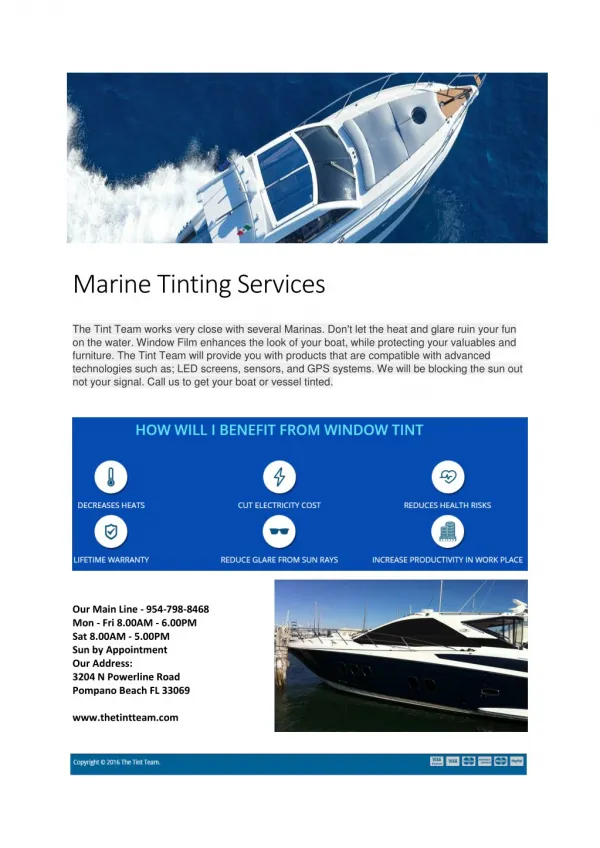 Marine Tinting Services