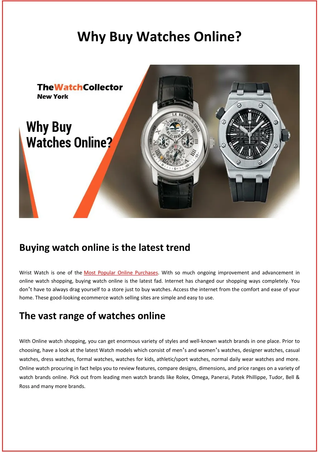 why buy watches online