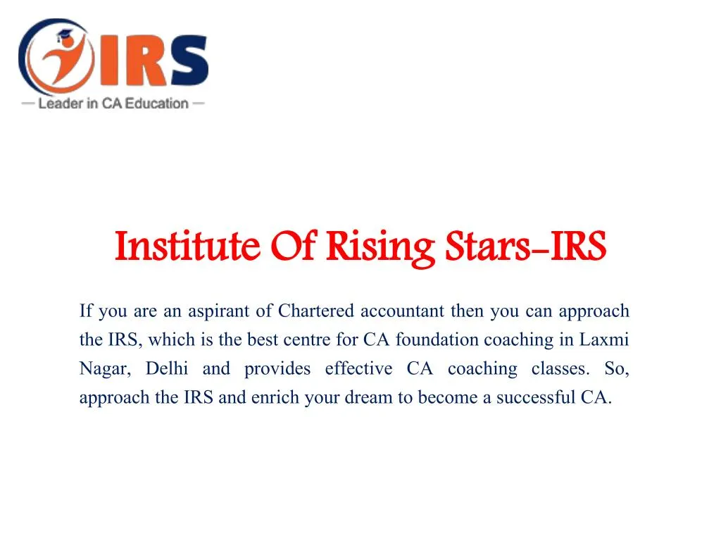 institute of rising stars irs