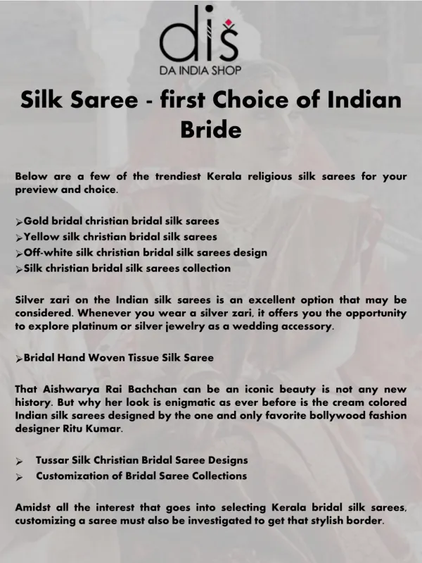 Silk Saree - First Choice of Indian Bride