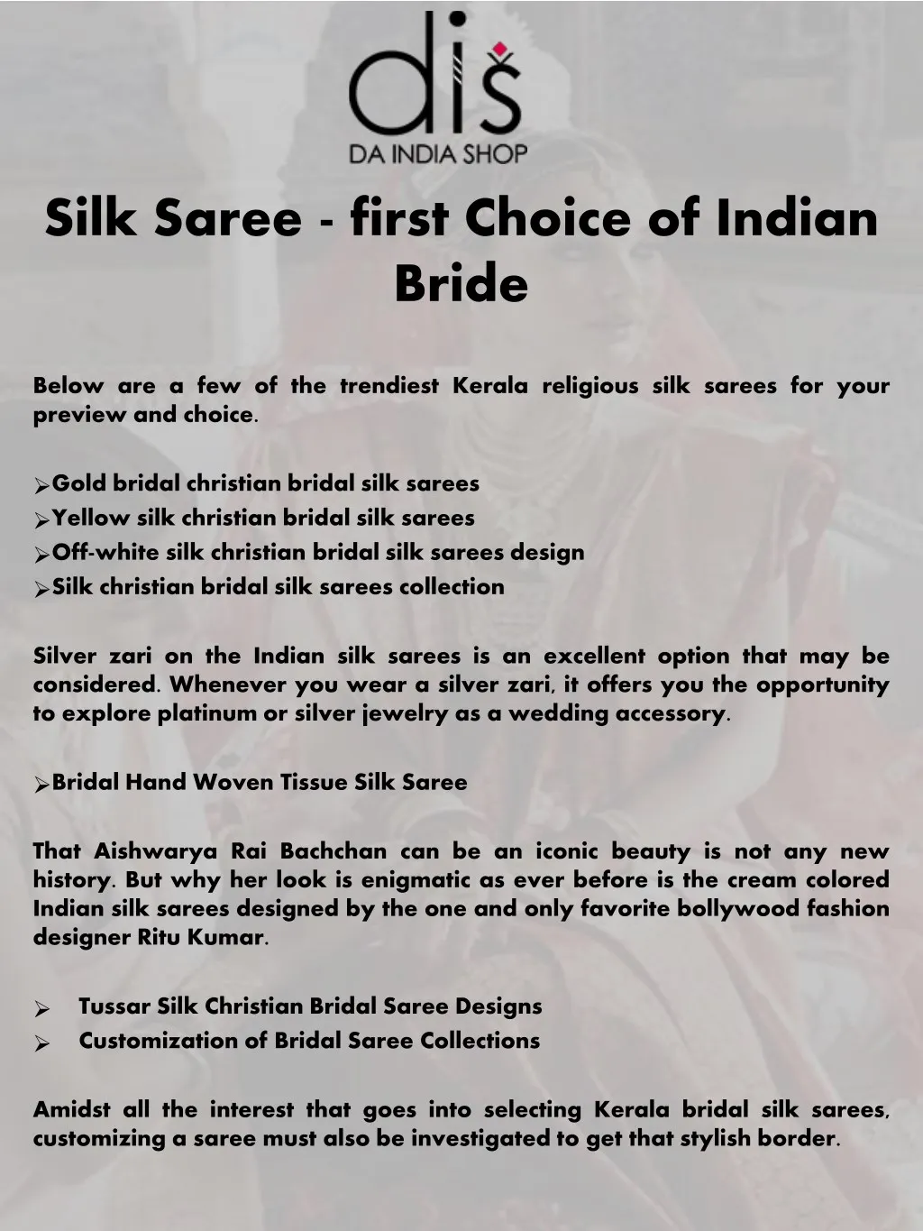 silk saree first choice of indian bride