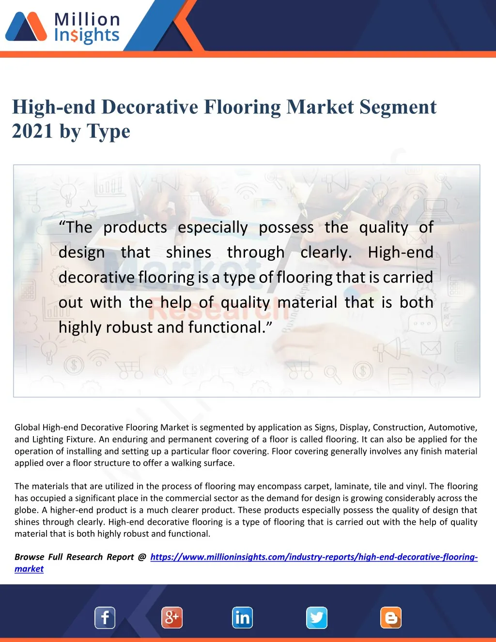 high end decorative flooring market segment 2021