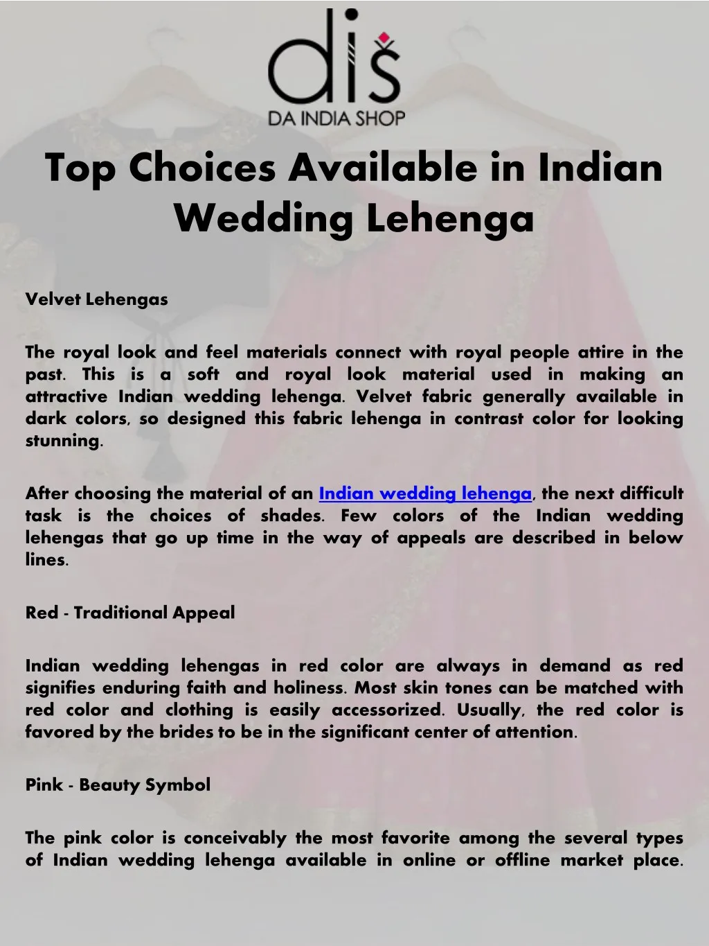 top choices available in indian wedding lehenga