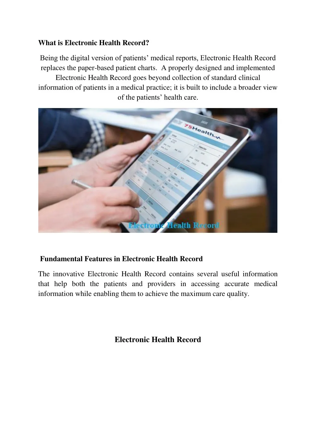 what is electronic health record