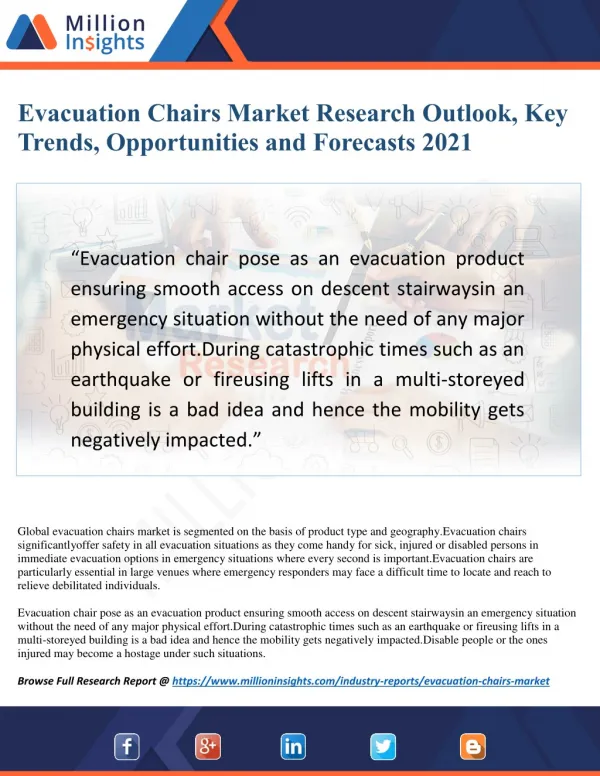 Evacuation Chairs Market Research Dynamics, Trends and Analysis