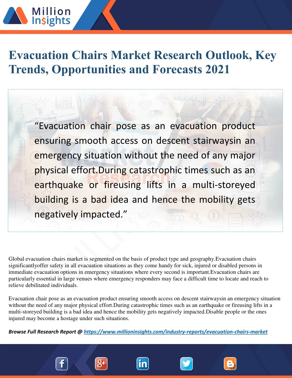 evacuation chairs market research outlook