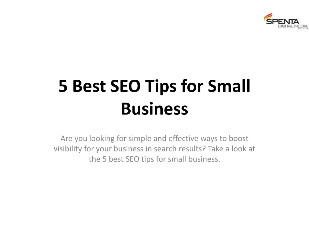 5 best seo tips for small business