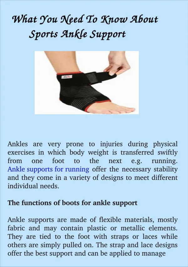 What You Need To Know About Sports Ankle Support