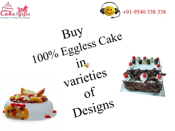 Buy 100% Eggless Cake in varieties of Design