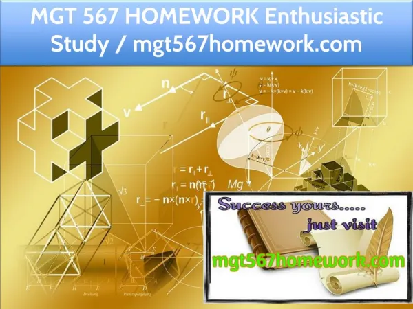 MGT 567 HOMEWORK Enthusiastic Study / mgt567homework.com