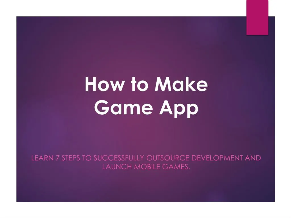 how to make game app