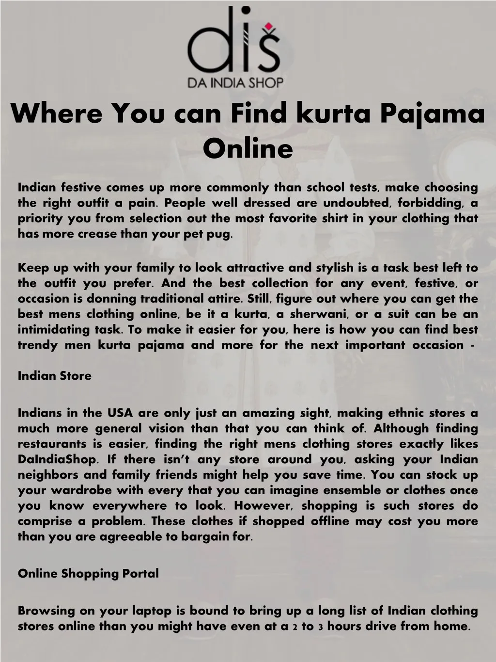 where you can find kurta pajama online