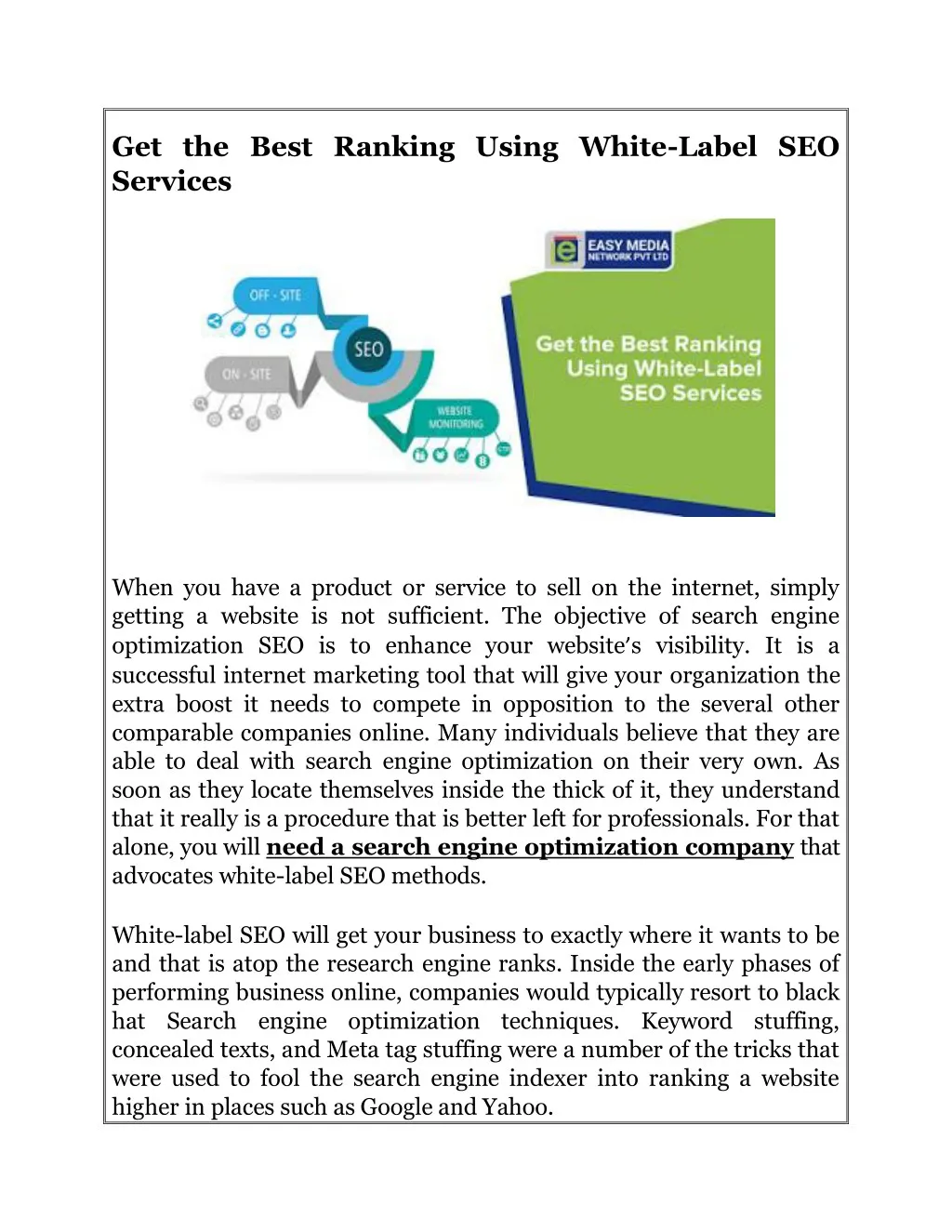 get the best ranking using white label