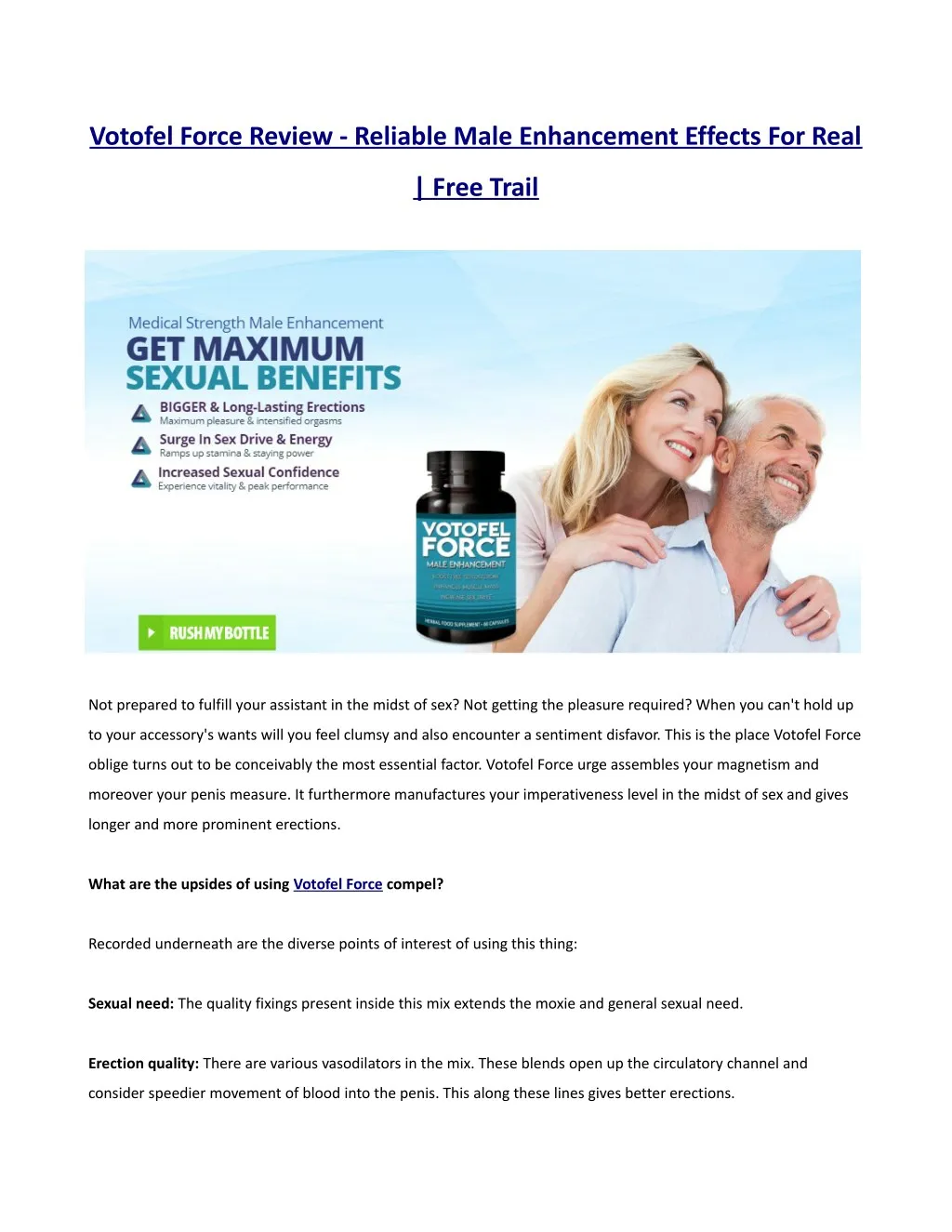 votofel force review reliable male enhancement