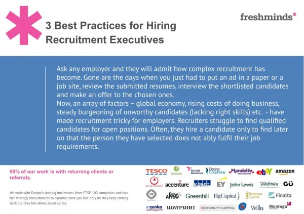 3 Best Practices For Hiring Recruitment Executives