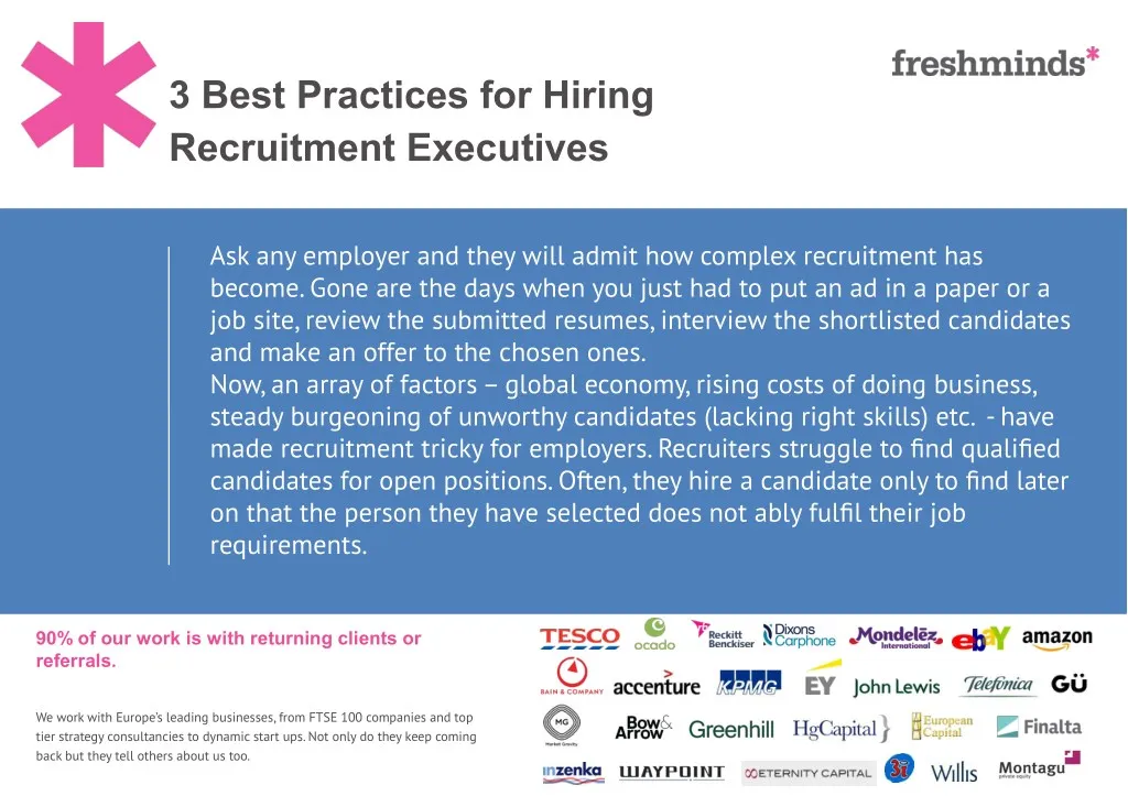 3 best practices for hiring recruitment executives