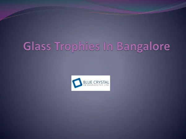 Trophies Manufacturer In Bangalore