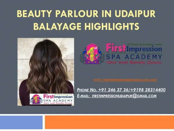 Beauty Parlour in Udaipur Balayage highlights