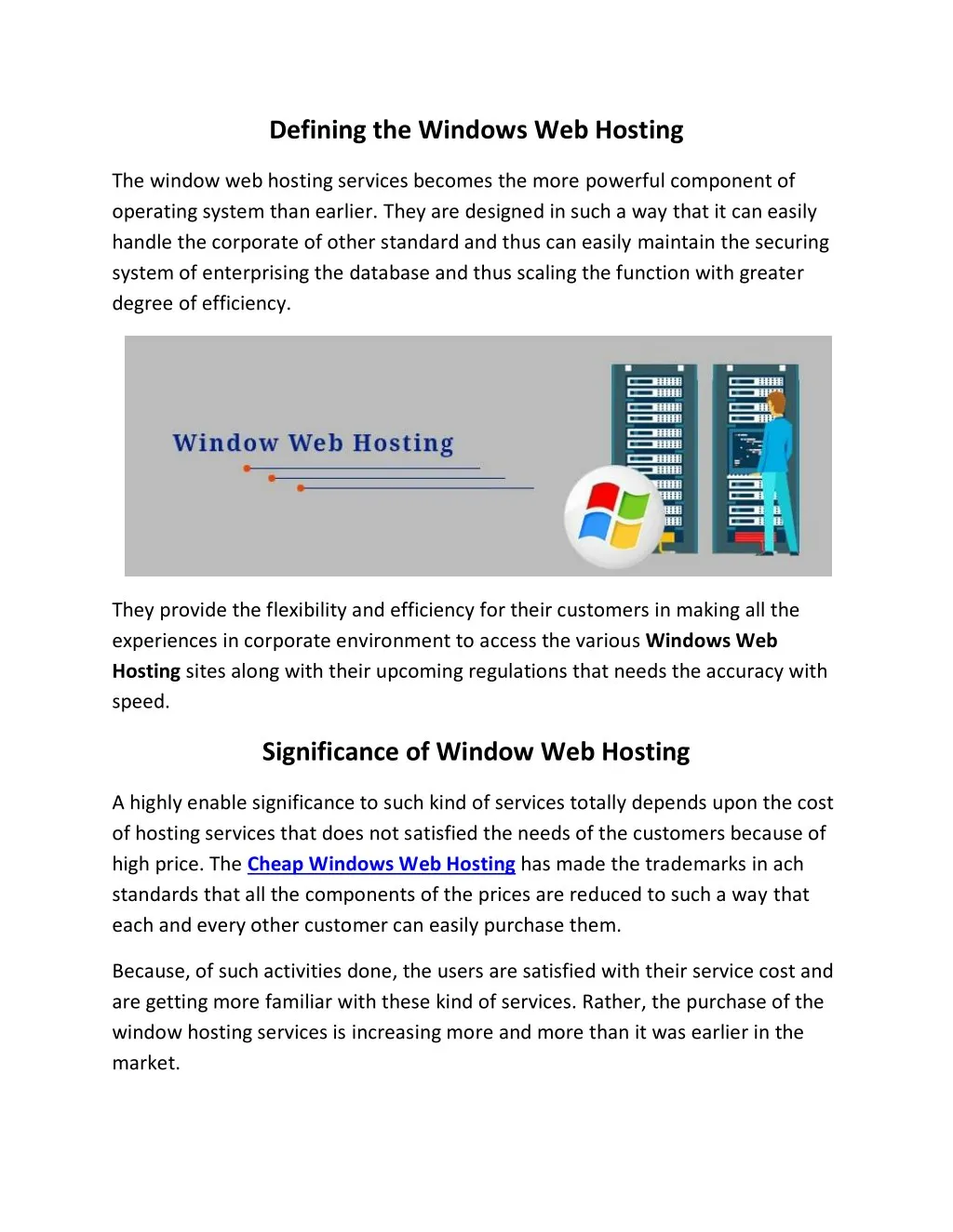 defining the windows web hosting