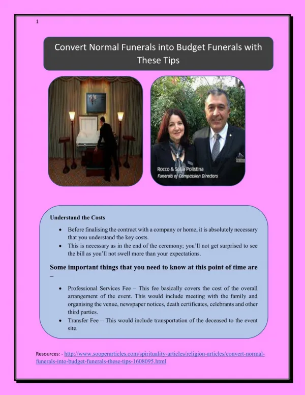 Convert Normal Funerals into Budget Funerals with These Tips