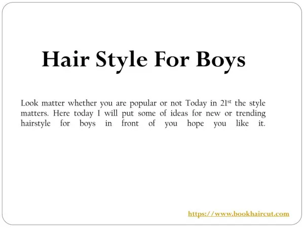 Hairstyle For Boys