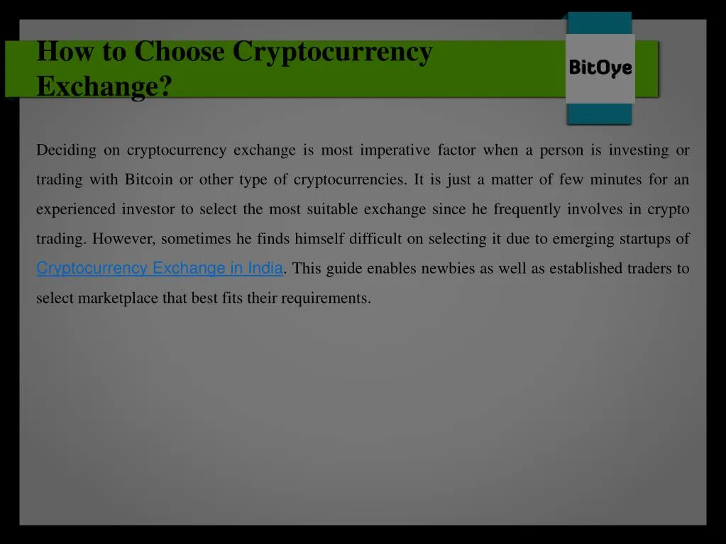 how to choose cryptocurrency exchange