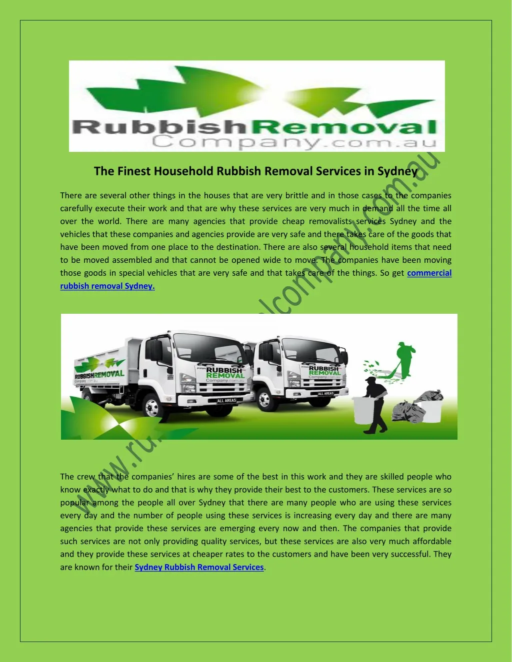 the finest household rubbish removal services