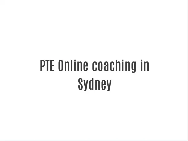PTE coaching in Sydney