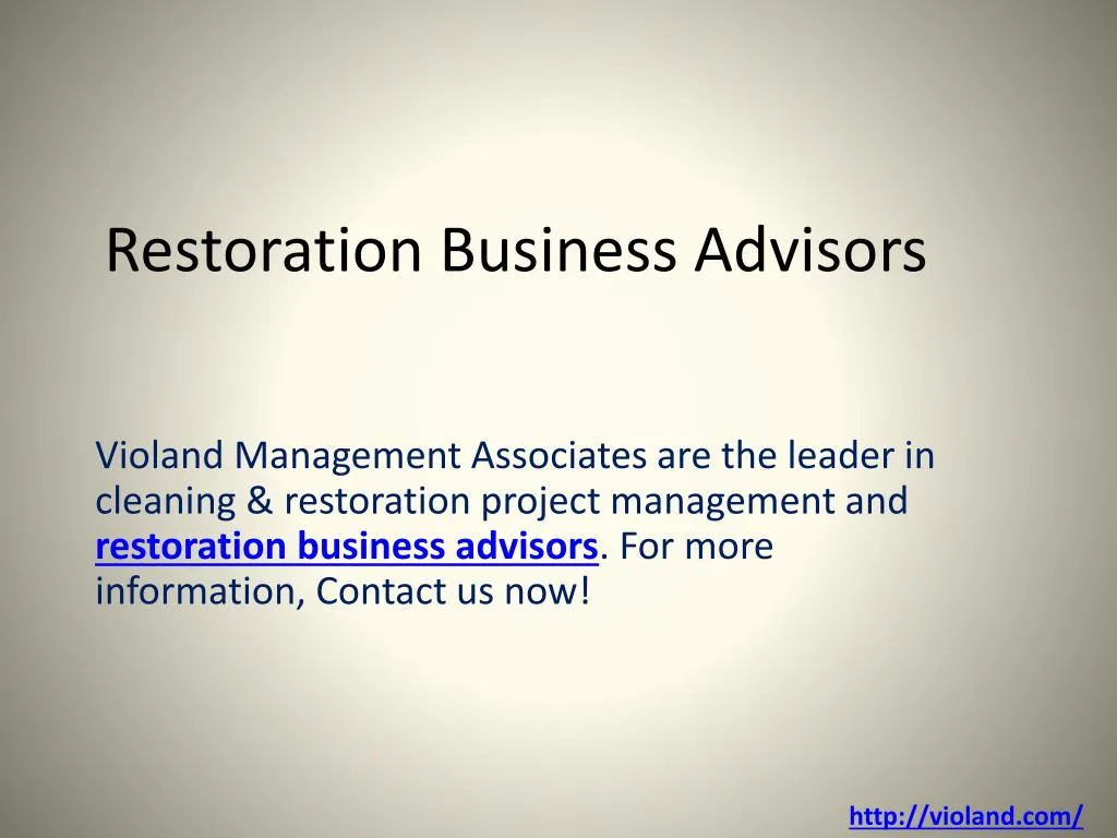 restoration business advisors