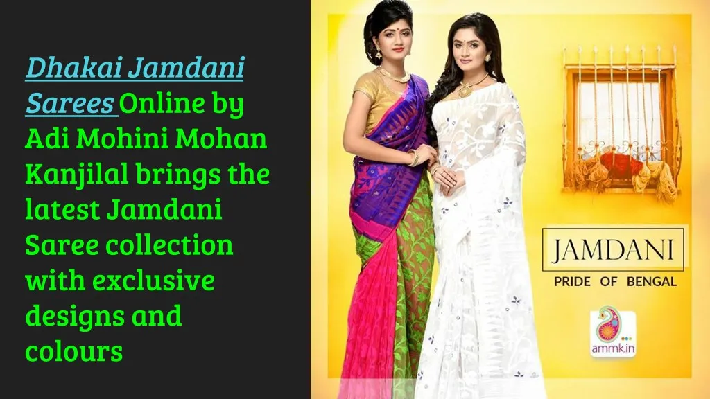 dhakai jamdani sarees online by adi mohini mohan