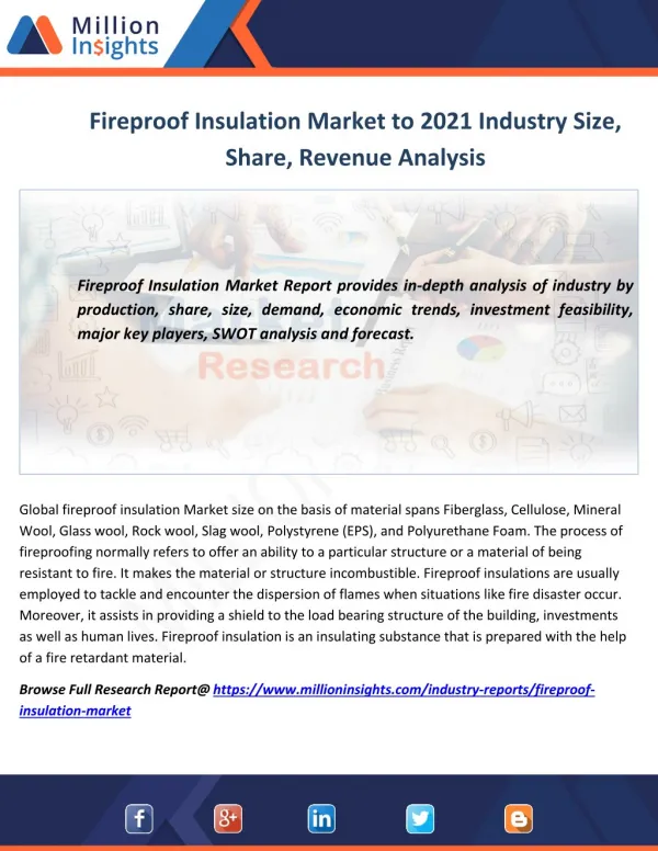 Fireproof Insulation Market Market 2016-2021 Analysis by Applications and Types