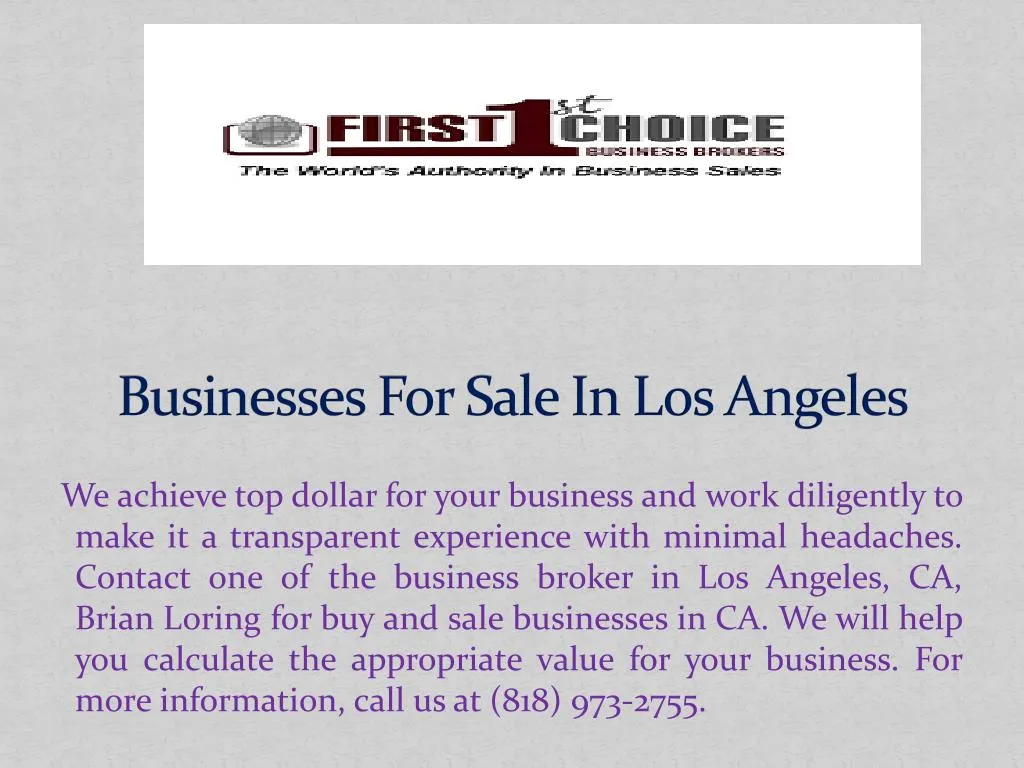 businesses for sale in los angeles