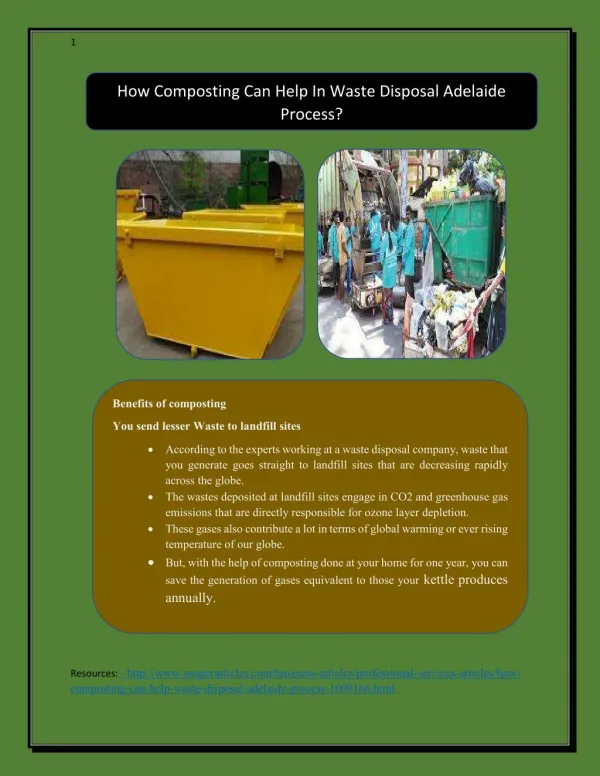 How Composting Can Help In Waste Disposal Adelaide Process?