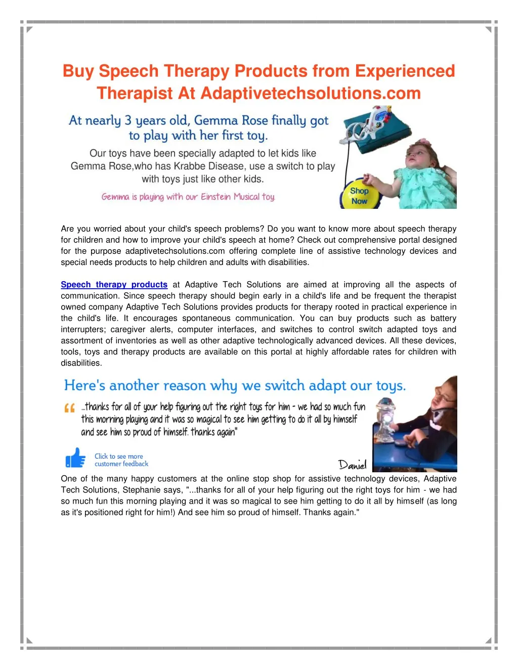 buy speech therapy products from experienced