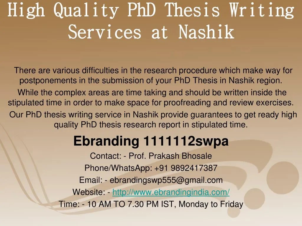high quality phd thesis writing services at nashik