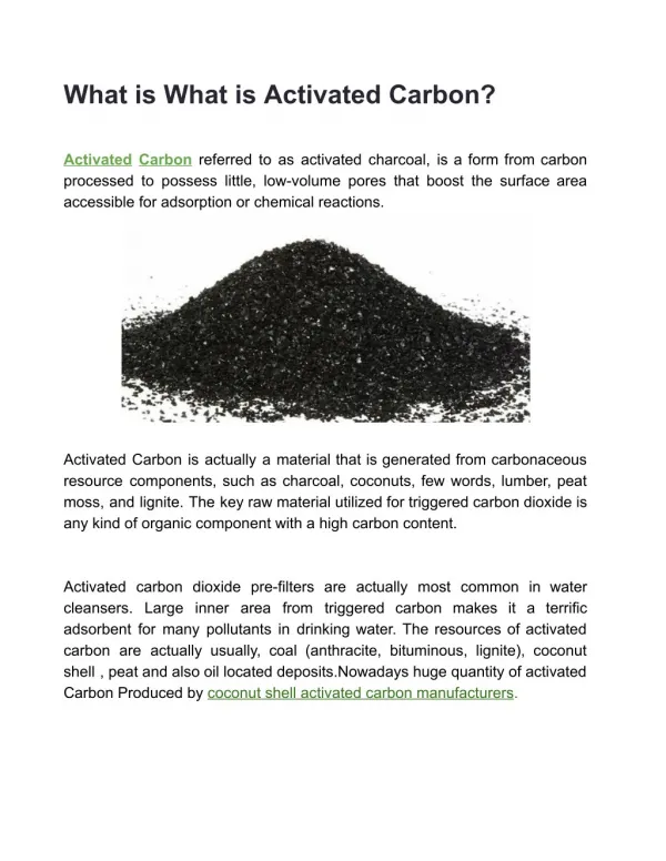 What is Activated Carbon