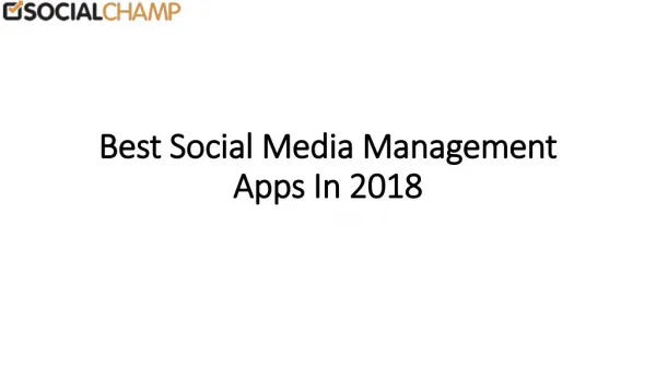 Best social media management apps in 2018