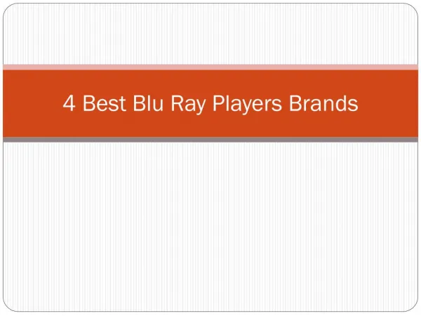 4 Best Blu Ray Players Brands