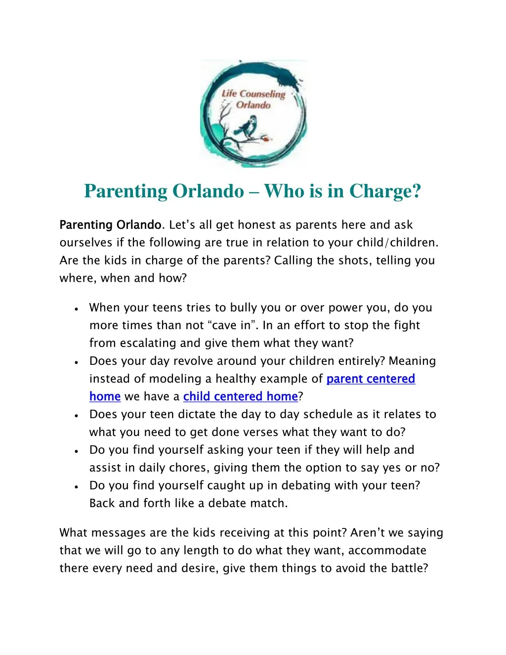 parenting orlando who is in charge