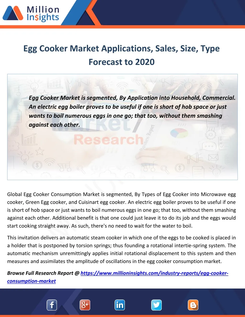 egg cooker market applications sales size type