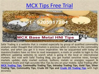 Intraday Trading Tips, Gold Tips, Silver Trading Tips, Commodity Tips - Safal Trading