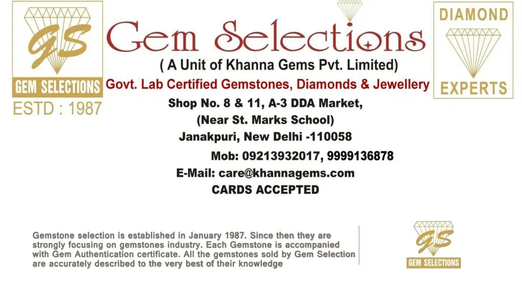 gemstone selection is established in january 1987