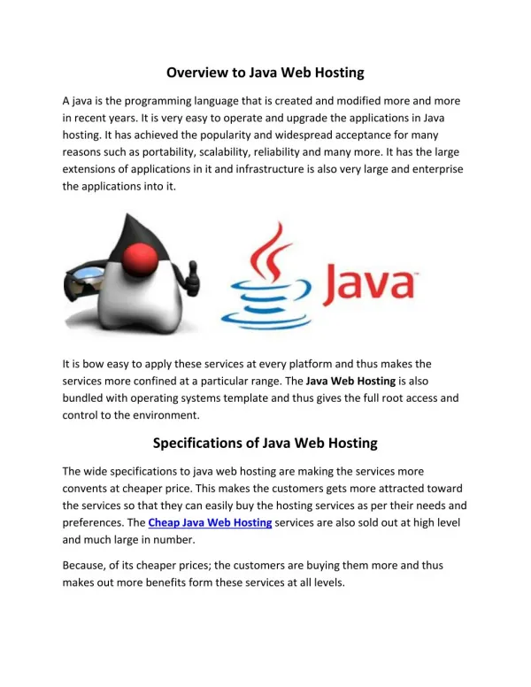 Java Web Hosting