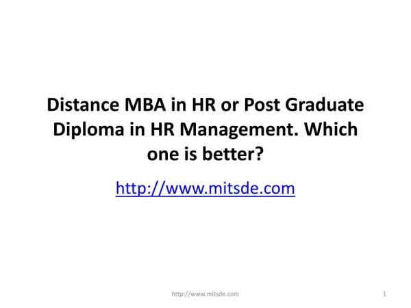 Distance MBA in HR or Post Graduate Diploma in HR Management | MBA Distance Education | Distance PG