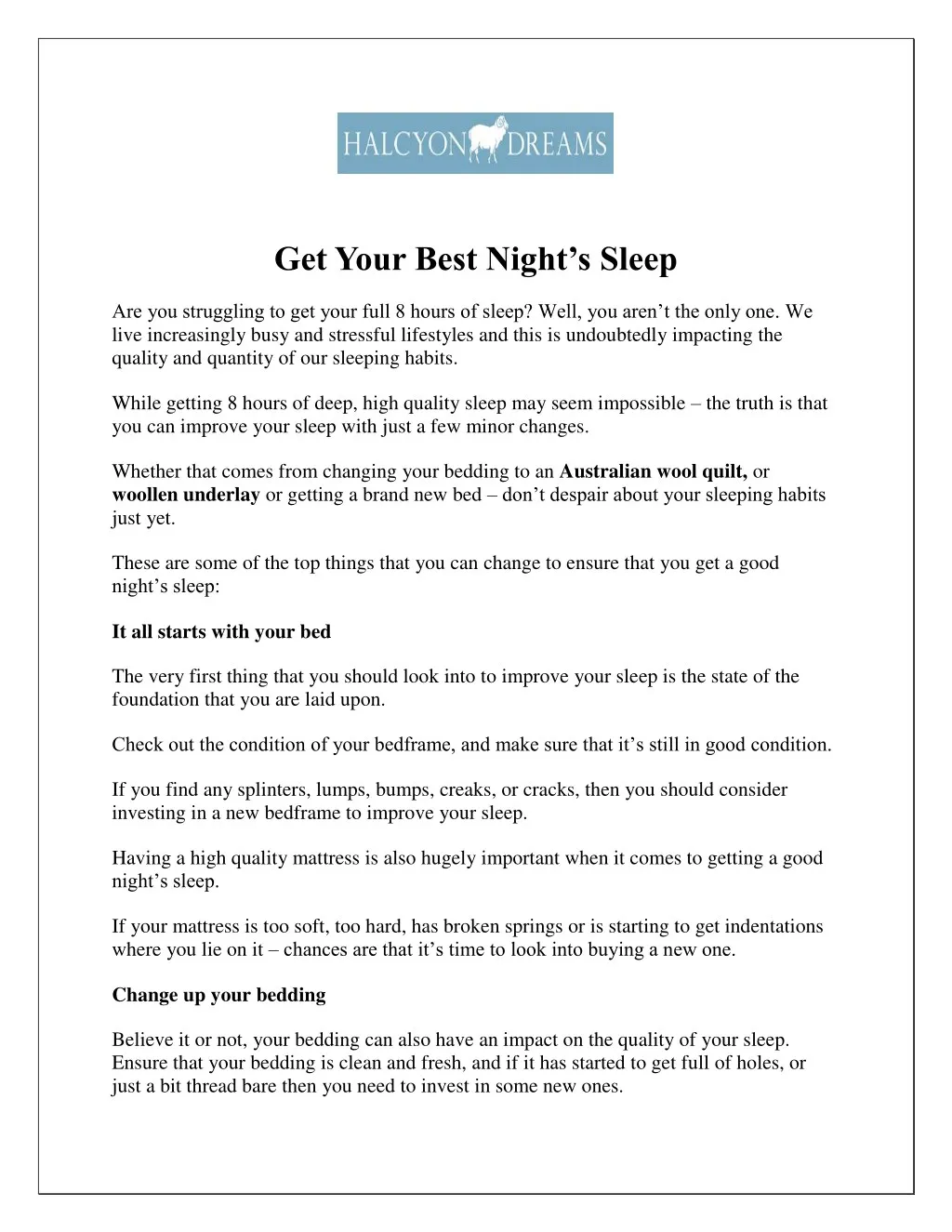 get your best night s sleep